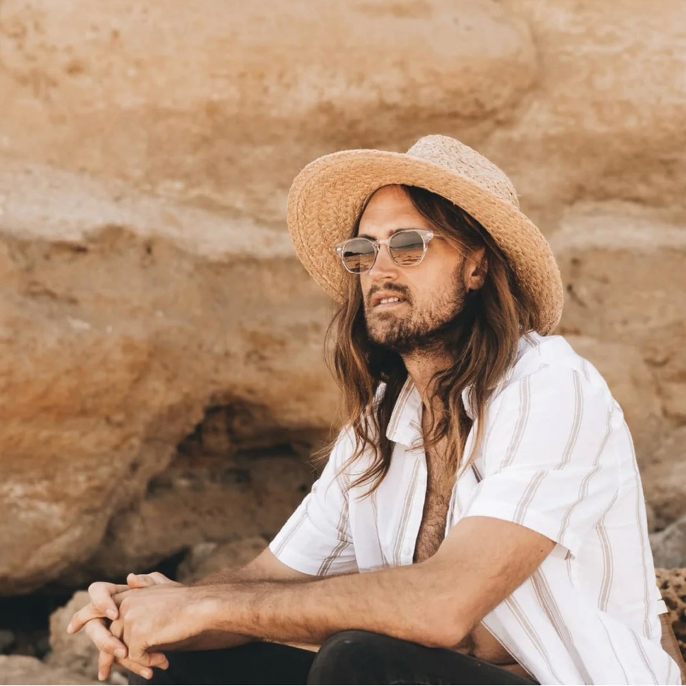 Will+Bear River Sand | Men’s & Women’s Raffia Wide Brim Hat - Picture 2 of 6